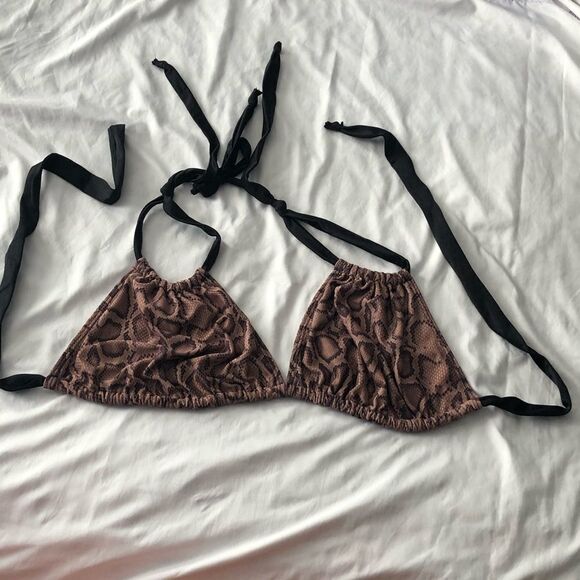 Plus size 3X/4X snake print bikini top - Picture 1 of 3